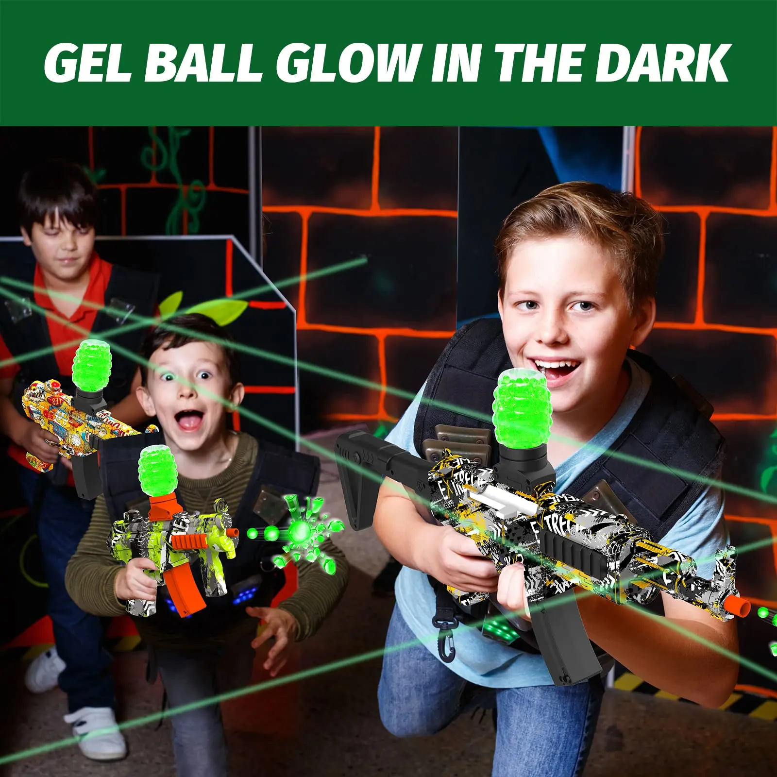 Luminous Blaster 6000PCS Glow in The Dark Water Bullet Beads Gel Ammo 7-8 mm Fluorescence, Fit Gel Ball Gun, 2Pack