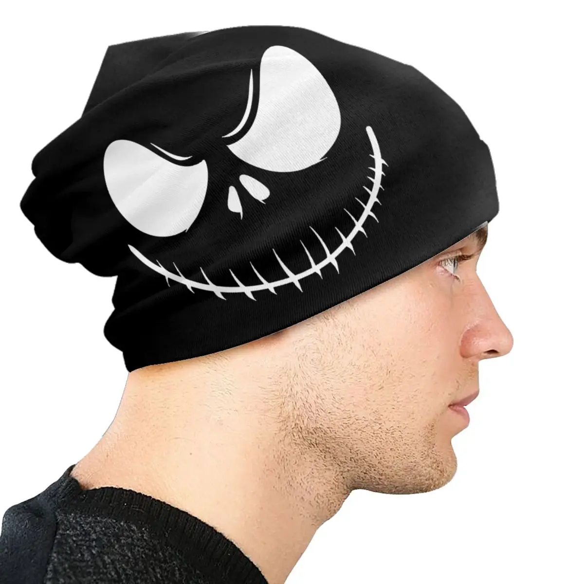مخصص جاك Skellington Skullies Beanies قبعات للجنسين شتاء دافئ متماسكة قبعة النساء الرجال الكبار المعيشة الهيكل العظمي بونيه القبعات قبعة تزلج