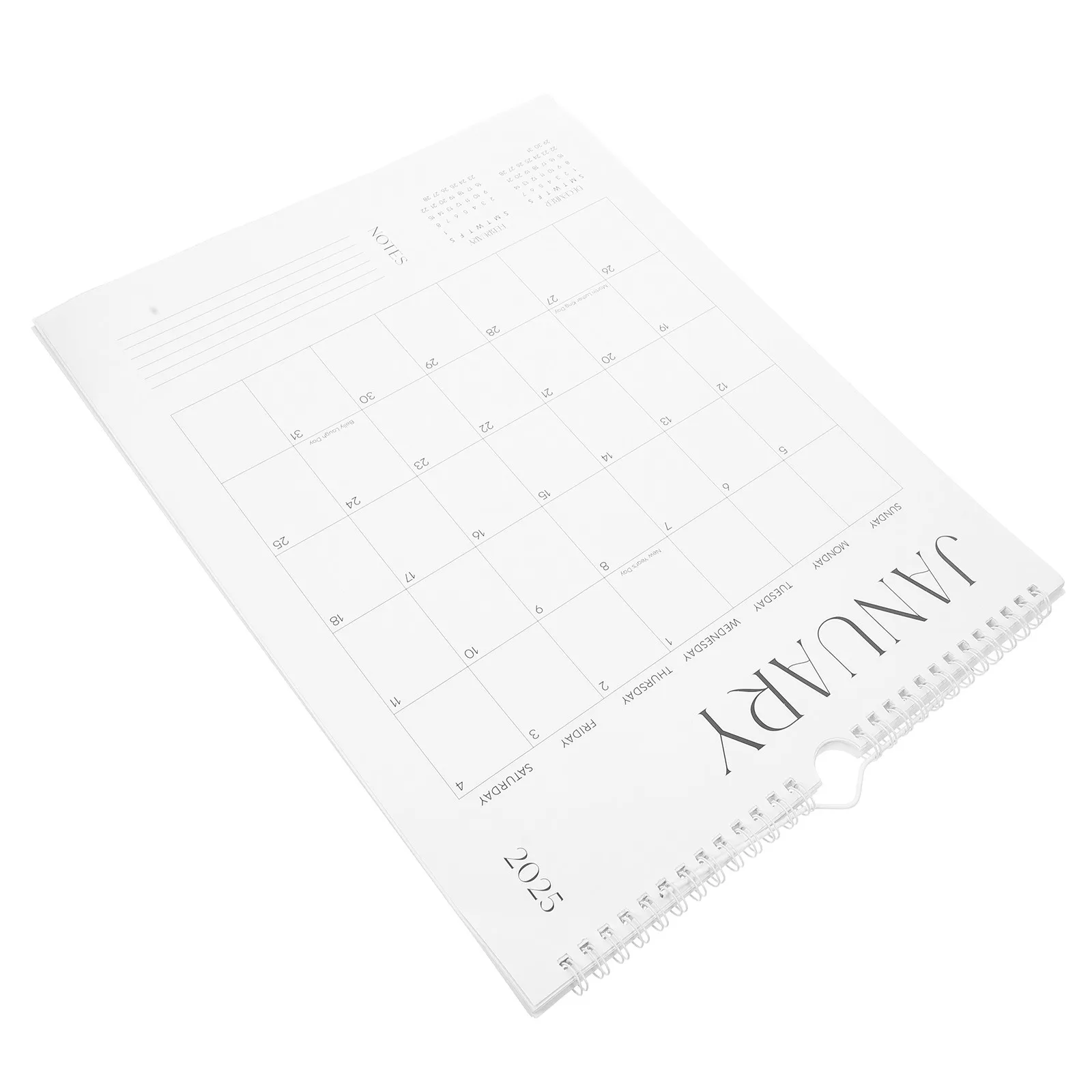 

18-Month Vertical English Wall Calendar Minimalist Design Jan 2025 Jun 2026 Large Readable Layout Fridge Wall Mount Office
