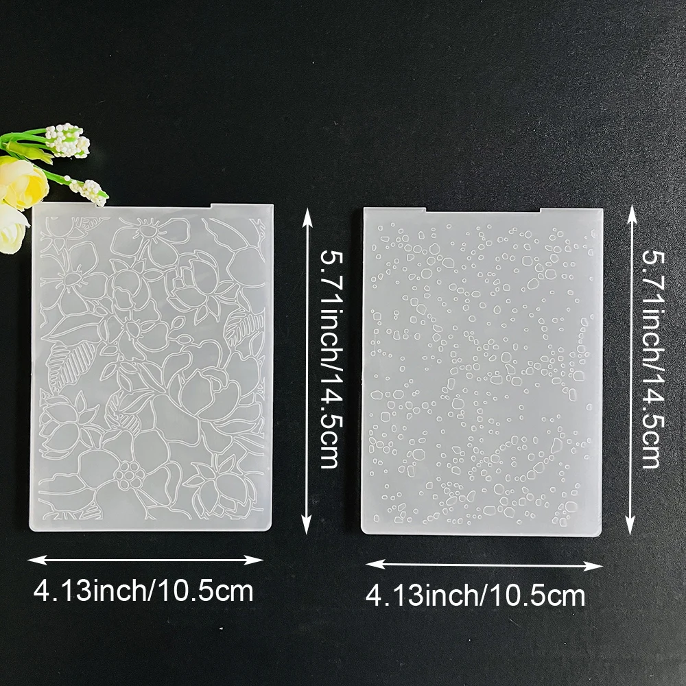2D/Flowering Tree/2 Styles Combo Embossing Plate Set for Embossing Machine, Paper Craft, Card Making, Scrapbooking