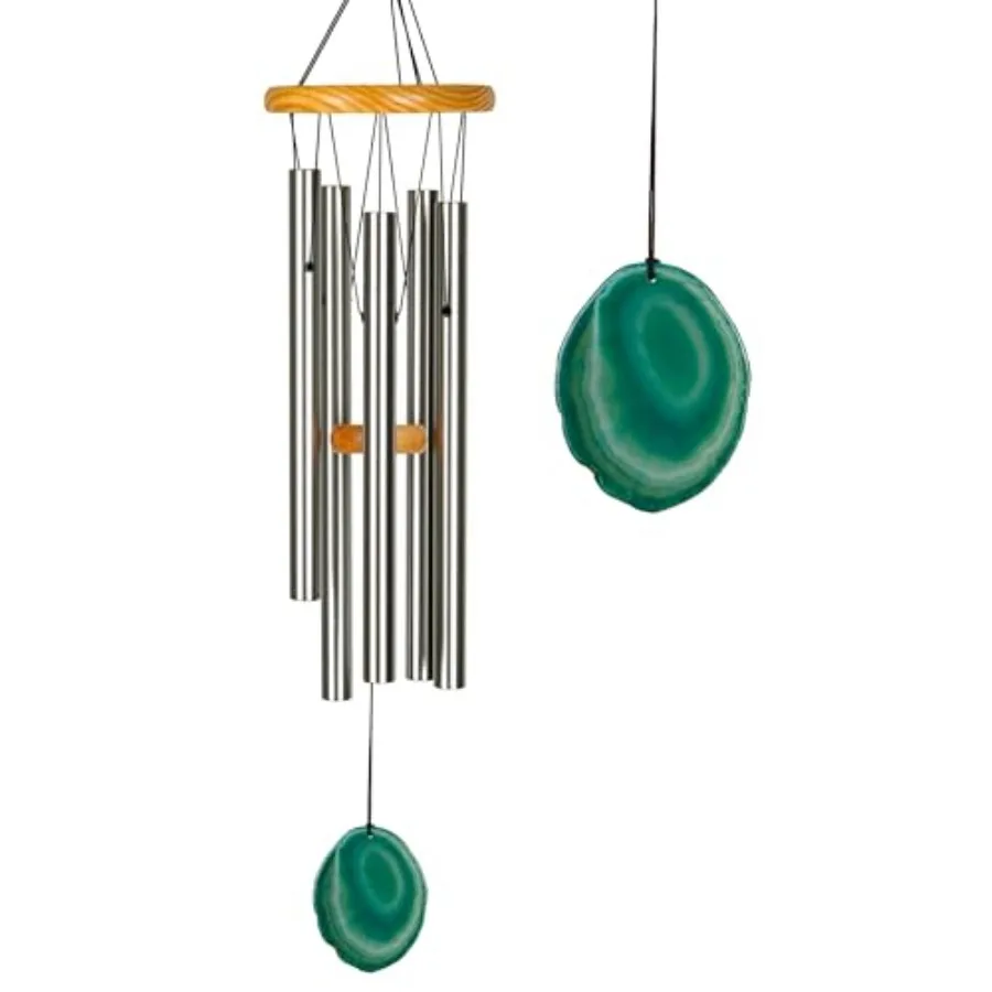 

Signature Collection Woodstock Celtic Chime Agate 24'' Wind Chime Outdoor Patio Home Garden Decor for St Patricks Day Colorful