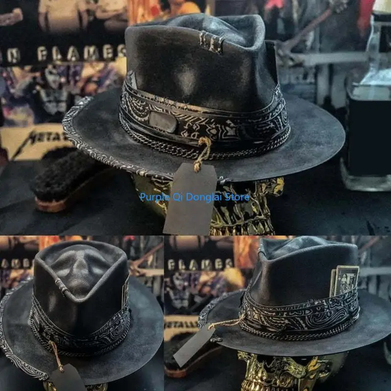 L21E Halloween Skull Cowboy Hat Spooky and Stylish Party Background Household