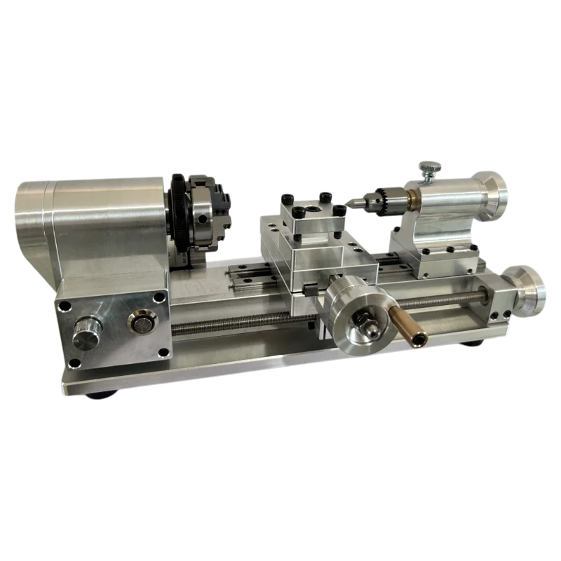 DIY Mini Lathe Exquisite Benchtop Small Lathe Homemade Desktop Turning Machine for Hobby Model Craft Wood Soft Metal Processing