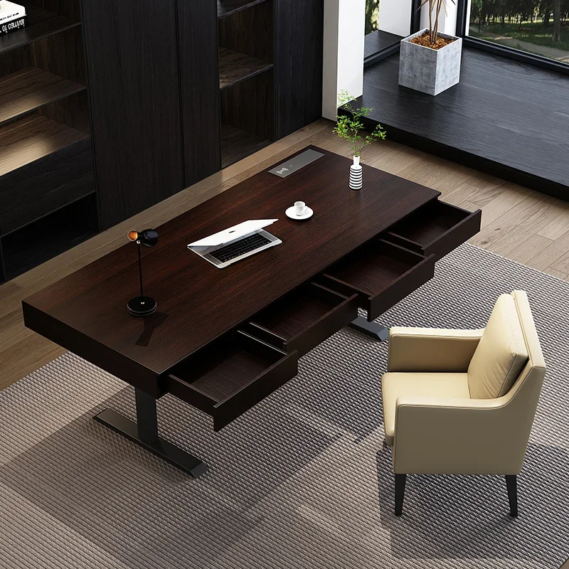 Solid Wood Electric Lift Computer Desk