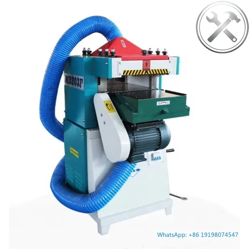 

Double Sided Wood Planer Sliding Table Planing Machine with Dust Collection System Three Inlet Two Outlet Design