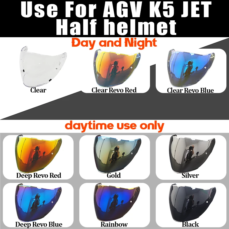 

K5 JET Visor Photochromic For AGV K5 K5JET Motorcycle Shield Half Helmet Accessories Uv Protected Electroplated Lens Anti Fog