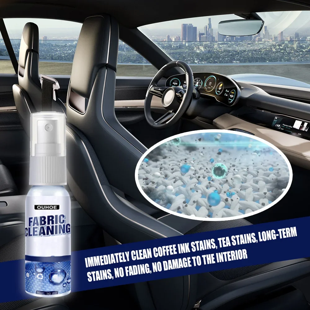 30/100/256ml Car Interior Leather Cleaning Agent Ceiling Fabric Flannel Cleaning Spray Chemical-Free Carpet Car Cleaner Tool