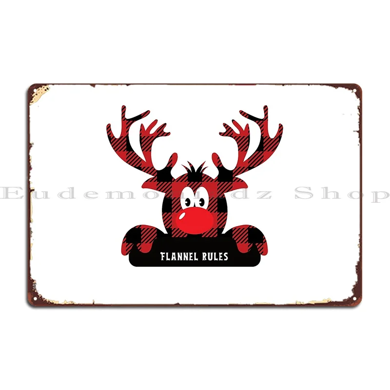 flannel rules moose Metal Plaque Poster Designing Poster Wall Decor Designing Classic Tin Sign Poster