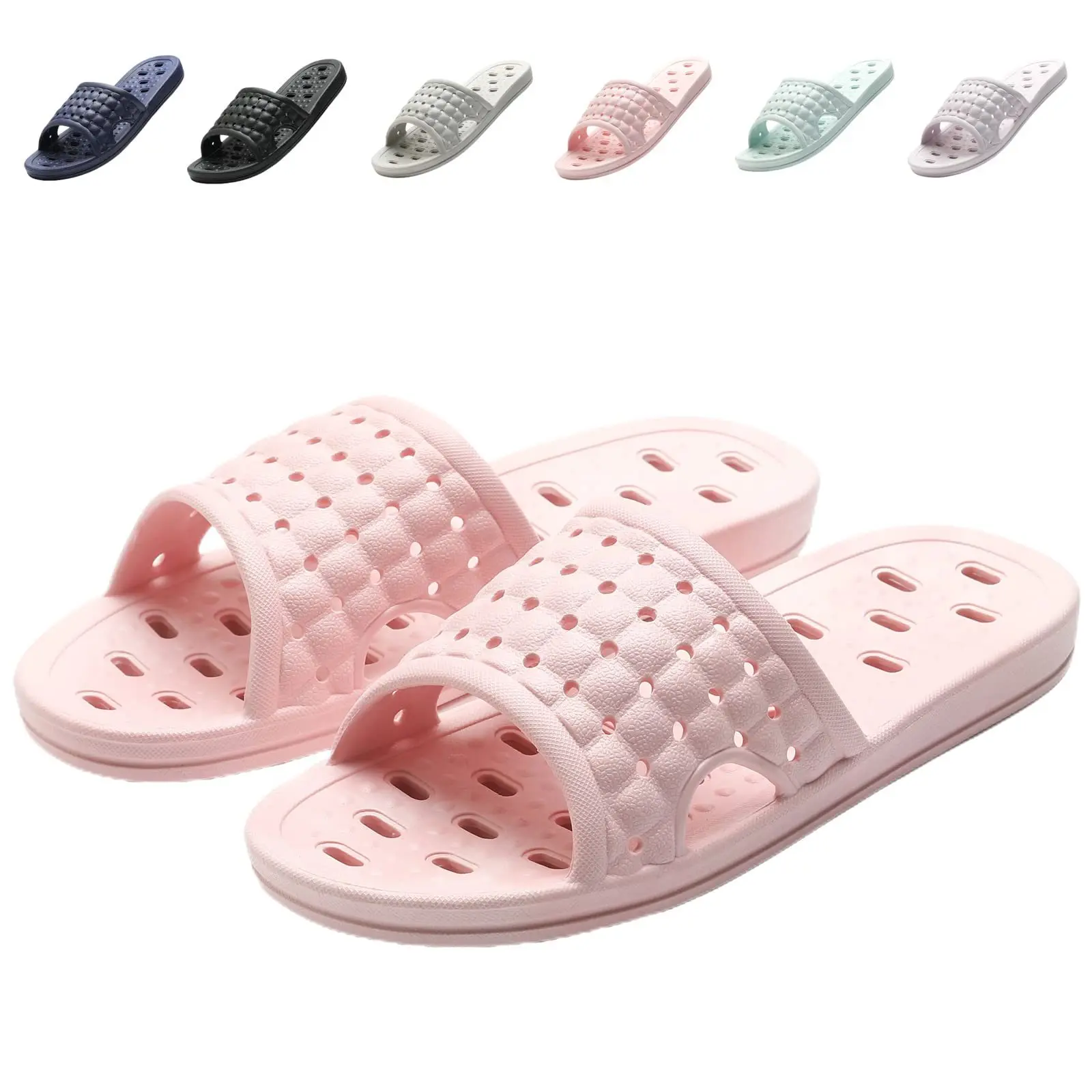 Summer Slippers Women's Sabot Shoes Flat Sandals Women's Sandals Bathroom PVC Breathable Slip Resistant Wear-Resistant