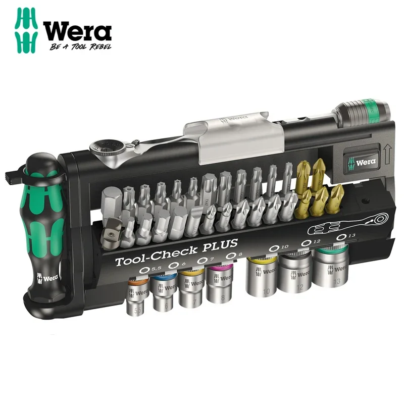 WERA Precisieschroevendraaierset Ratelschroevendraaier met gleuf 1/4" kop 39-delig Kraftform Kompakt-schroevendraaier 05056490001