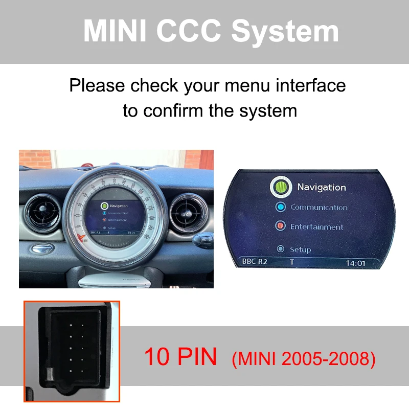 Bonroad Draadloze Carplay Android Auto Decoder Box Voor BMW Mini Cooper R55 R56 R57 CCC Systeem 2005-2008 Airplay Spiegel lock Module - afbeelding 1