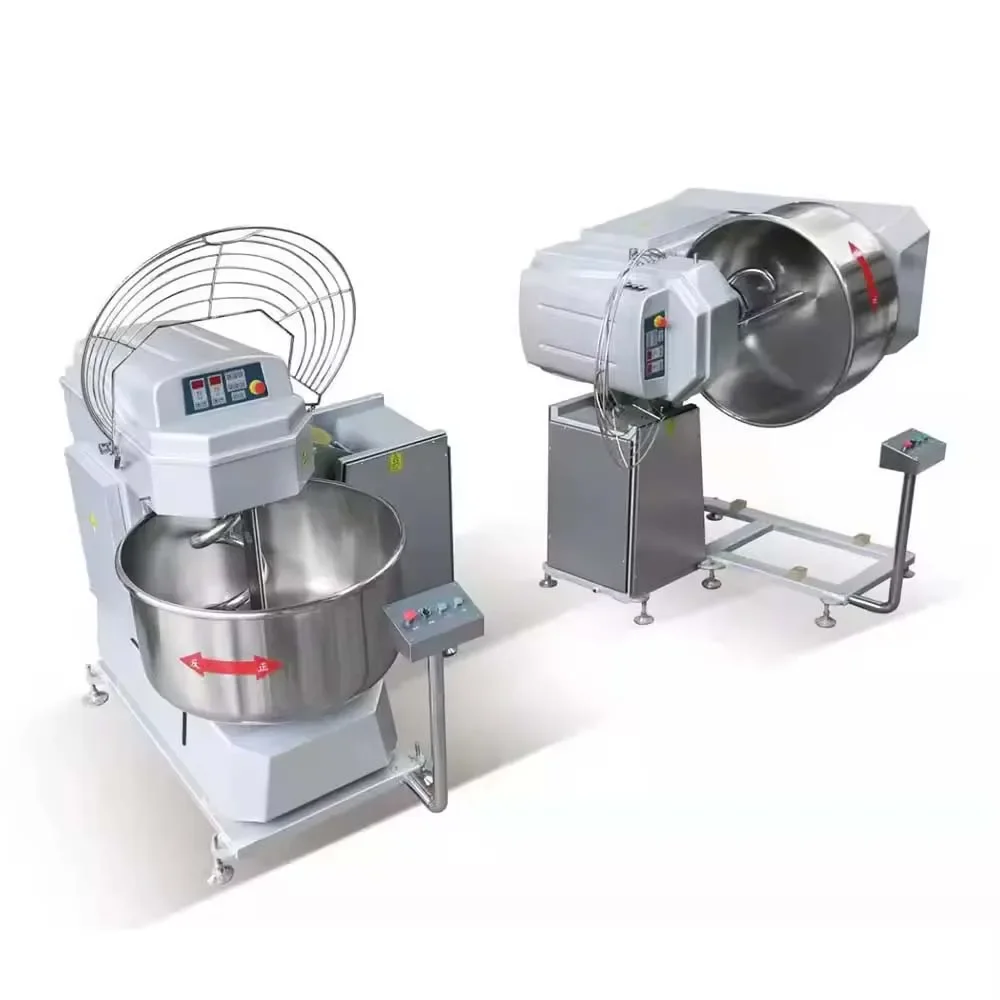 Large Automatic Tilting Dough Mixer, Dual‑Speed Tipping Kneading Chef Machine, Electric Mixer for Bakery Baking