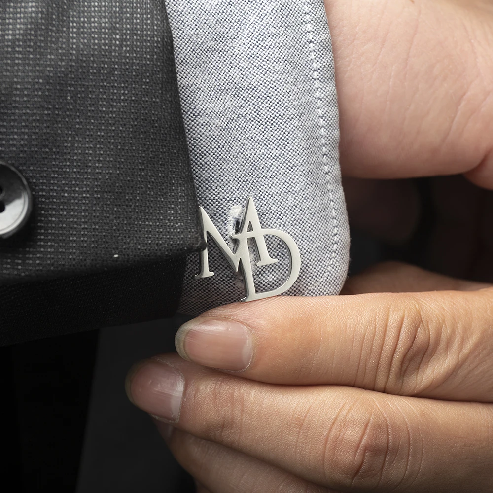 Custom Cufflinks Initials Stainless  Men's for Personalized