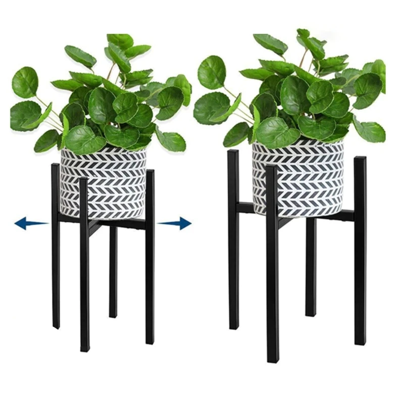 2Pcs Plant Stand Indoor Adjustable Metal Modern Plant Stand Heavy Duty Stable Plant Pots Flower Holder Indoor Outdoor