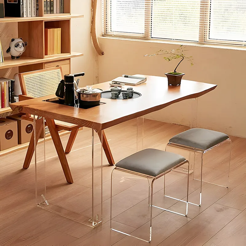 

Modern Solid Wood Acrylic Floating Tables Nordic High-end Design Living Room Study Office Desk Home Furniture Tavolo FYFD