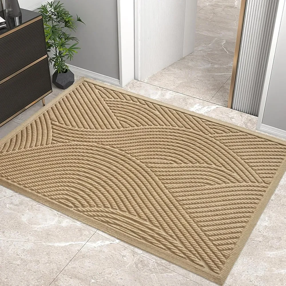 

Sturdy front door pad, made of absorbent mud, resistant to dirt and fading, non slip backing entrance pad, 60 x 36, beige