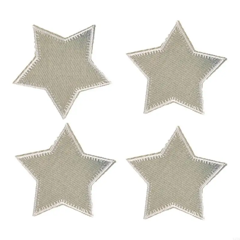 

L5YA Denims Sewing Patches Элегантная звездная вышитая аппликация для декора