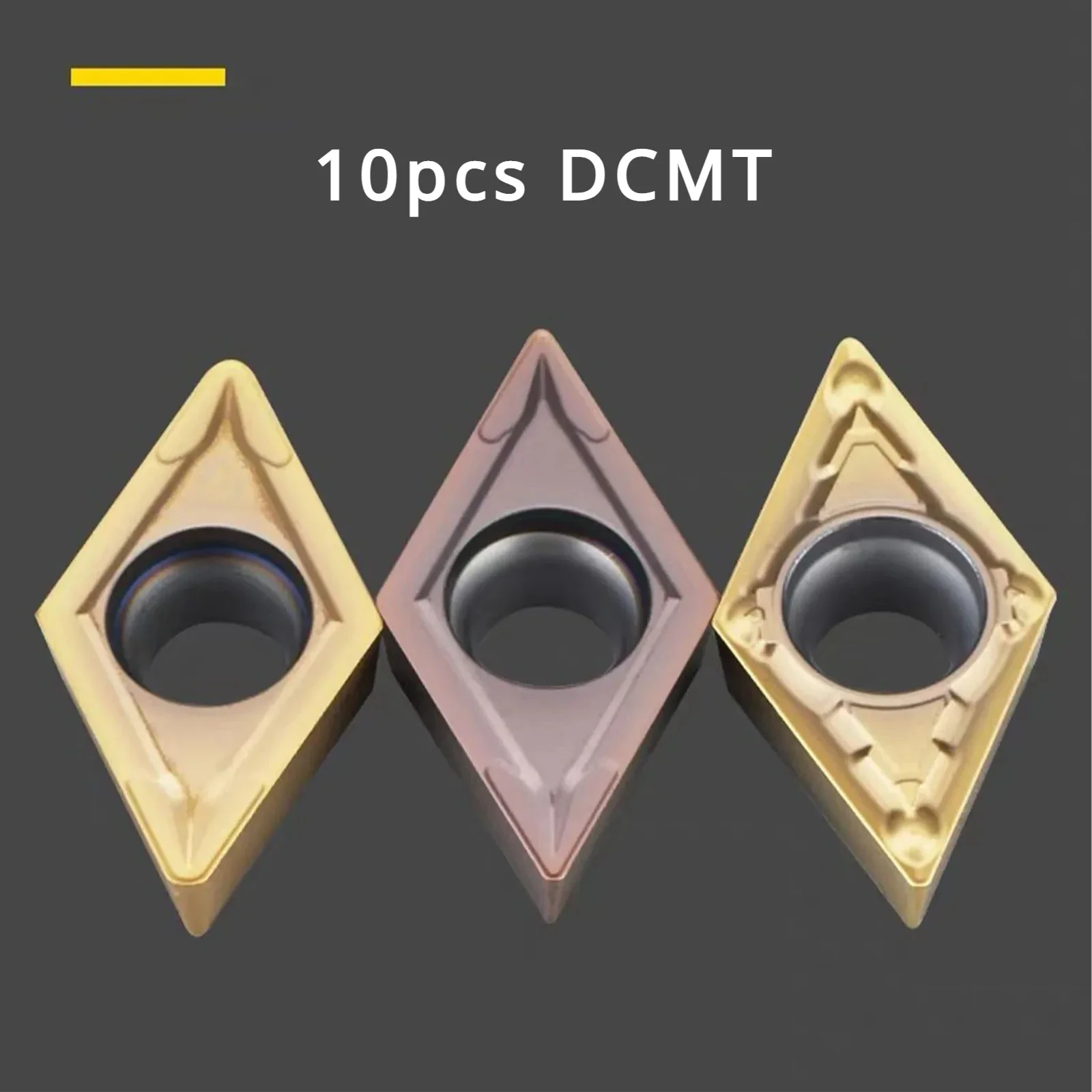 DCMT Carbide Inserts Tool Turning Blade Rhombic Outer Circle Inner Hole Machining Stainless Lathe DCMT070202 DCMT070204