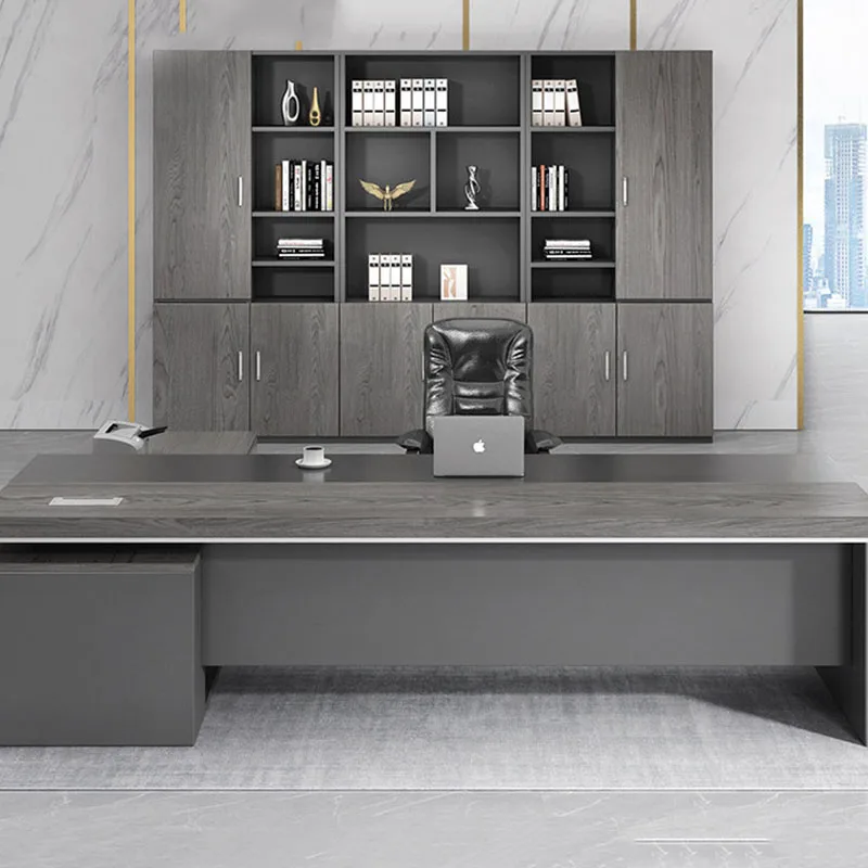 Study Aesthetic Office Desk Wooden Luxury Reception Design Large Nordic Office Desk Comfortable Universal Biurko Salon Furniture