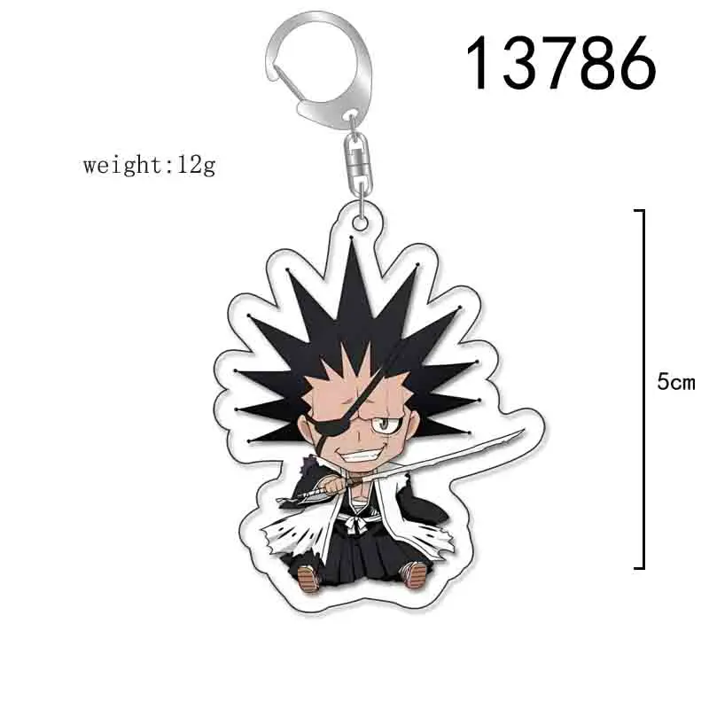 Anime Bleach Acrylic Keychain Fashionable Kurosaki Ichigo Ishida Uryuu Kuchiki Handcuff Cartoon Figurines Keychain Bag Charming