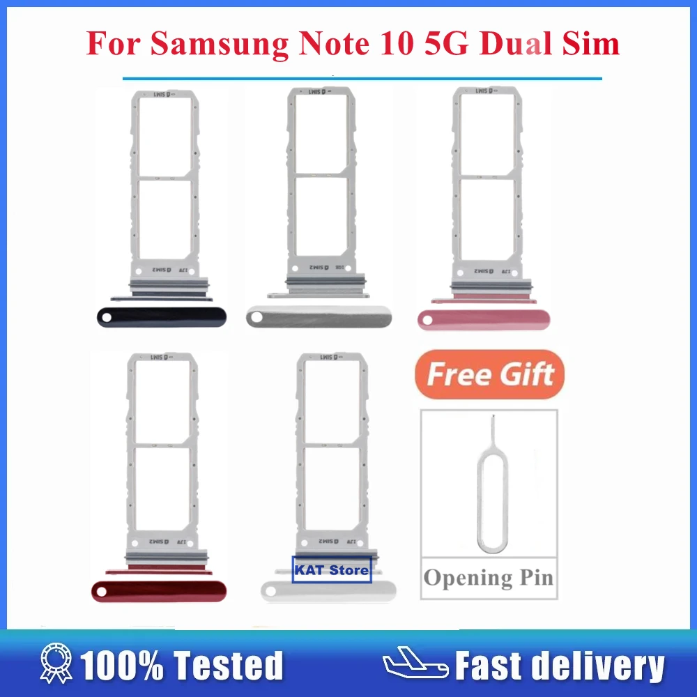 

Держатель для SIM-карты для Samsung Galaxy Note 10, слот для двух Sim-карт, лоток с выдвижным штифтом, сменные детали