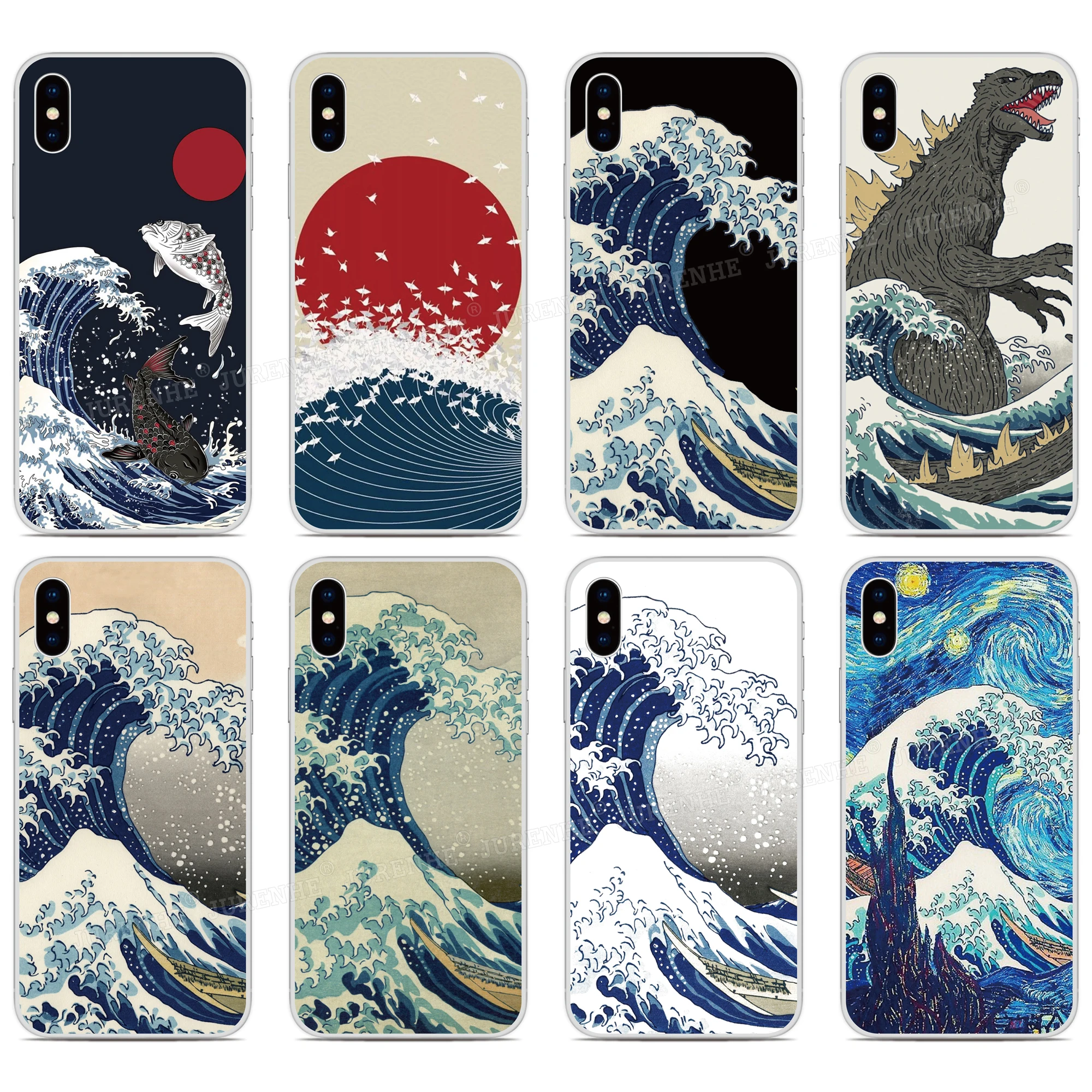 Wave off Kanagawa Phone Case For LG Wing Velvet K22 K51s K61 K42 K52 K62 K50 Q92 Q6 Q7 Stylo 4 5 6 G8X G7 G8 V50 V60 ThinQ Cover