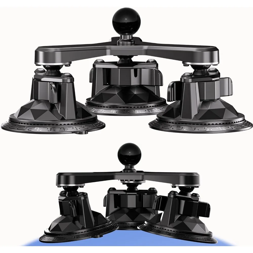 

Triple Suction Cup Mount with 1 Inch Ball Twist Lock Base for Camera Phone Tablet