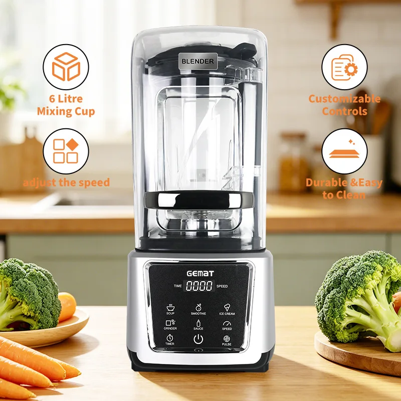

Commercial Large-Capacity Blender, High-Power Smoothie Machine, Kitchen Home Appliance Crusher for Milk Tea Shop