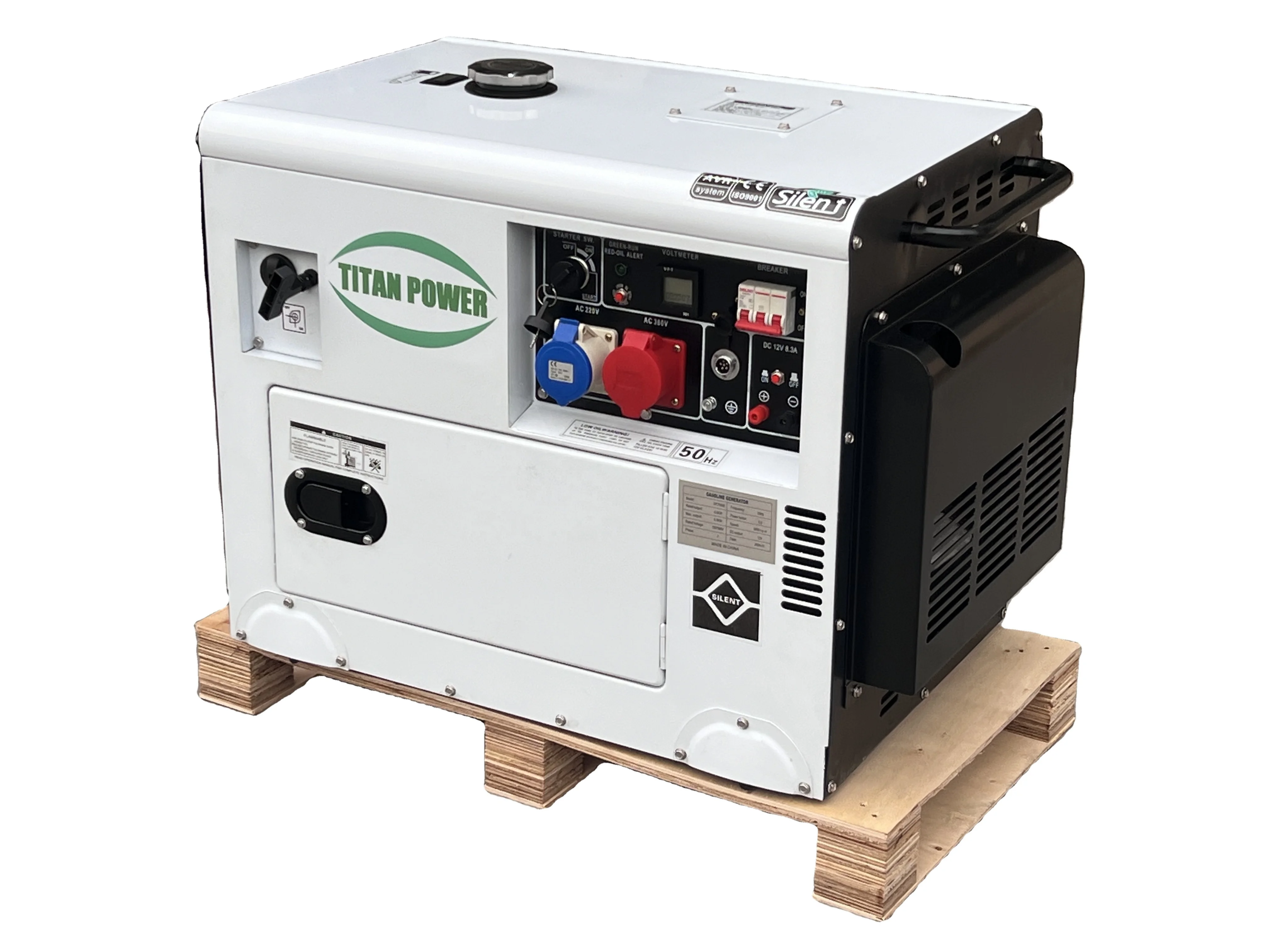 Генератор 10 кВА Электрическая мощность Hubei Бесшумный портативный генератор Цена Титановая мощность Двигатель 18 л.с. 7,5 кВА