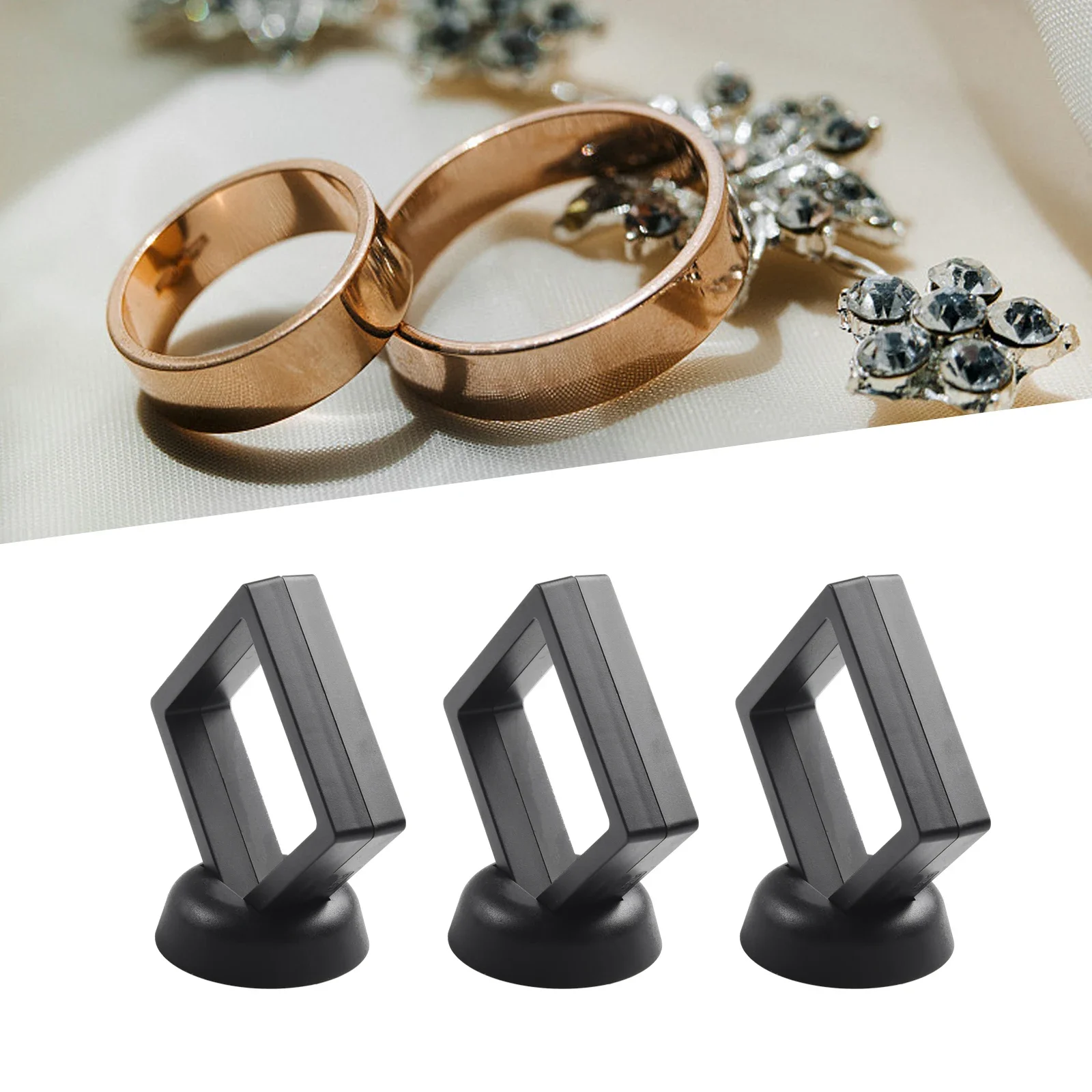 

Black ABS+TPU Film Display Box 3D Floating Frame Transparent Film 3D Floating Frame Clear Jewelry Display Case
