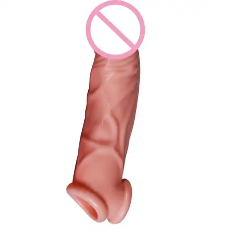 Dildo Extender Reusable Peniss Thick Condomss for Men Sleeve Intimate Goods Enlargement Rings Cock Massager Peniss Enlargement