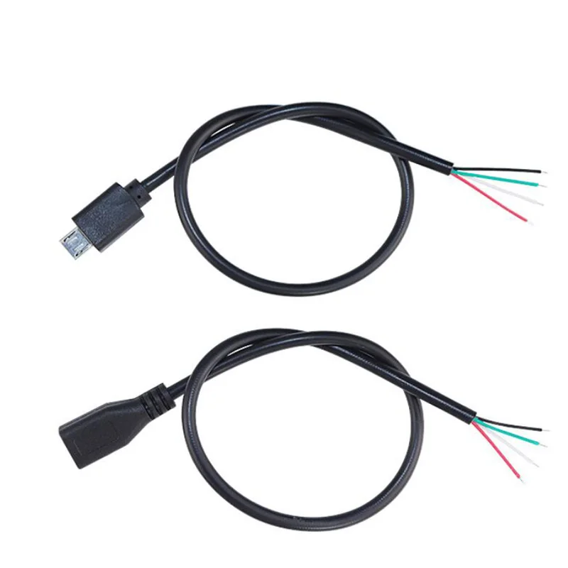30CM Micro USB 2.0 A Female Jack Android Interface 4 Pin 2 Pin Male Female Power Data Charge Cable Cord Connector B5
