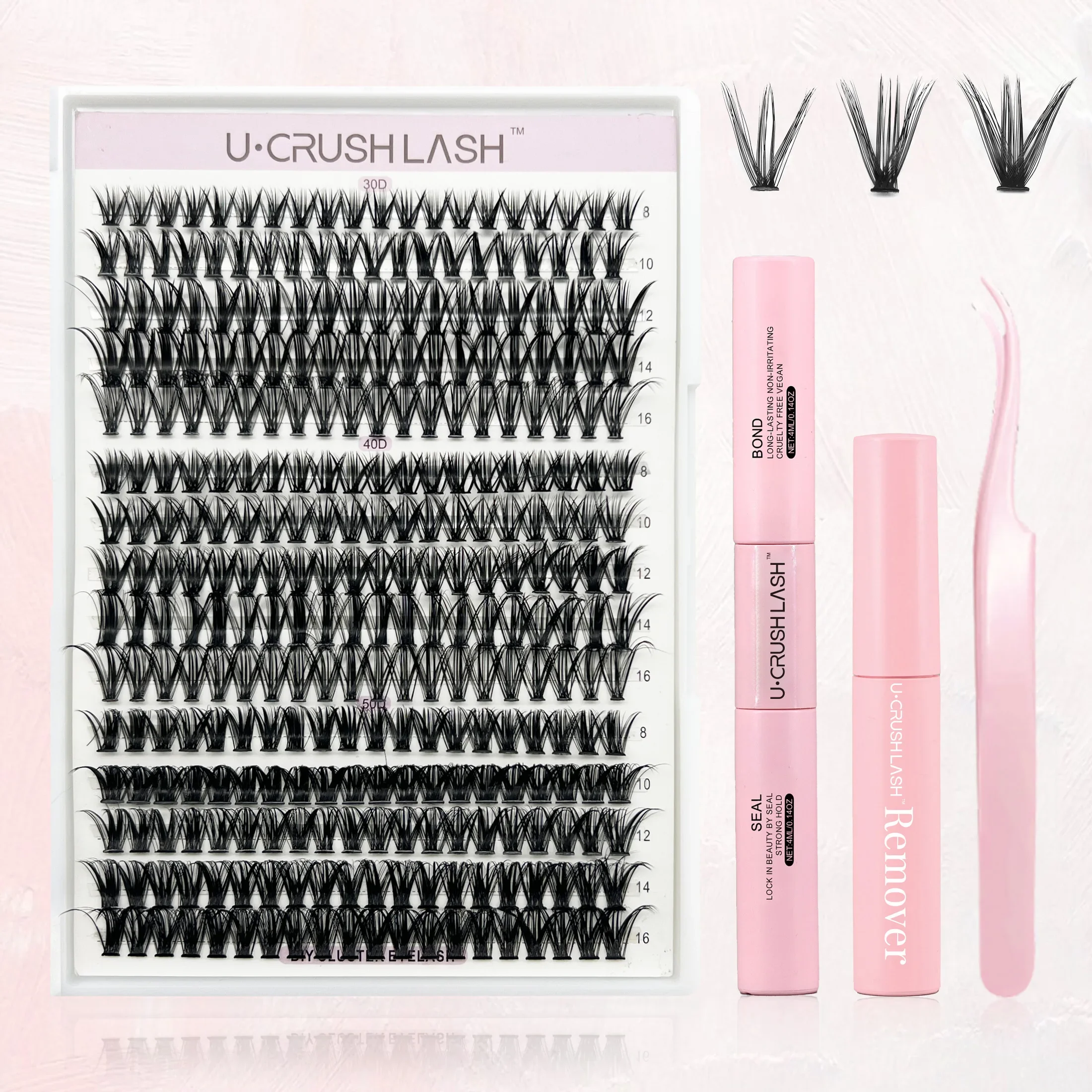 

Eyelashes 280 PCS Clusters Lash Bond and Seal Makeup tools DIY Lashes Extension kit for gluing Lashes Gluing Glue Accessories