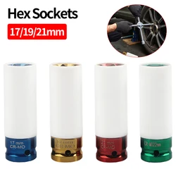 17/19/21/22mm Hex Sockets Wheel Deep Impact Nut Socket 1/2 Inch Square Drive Drive Wheel Protector Impact Socket Car Garage Tool