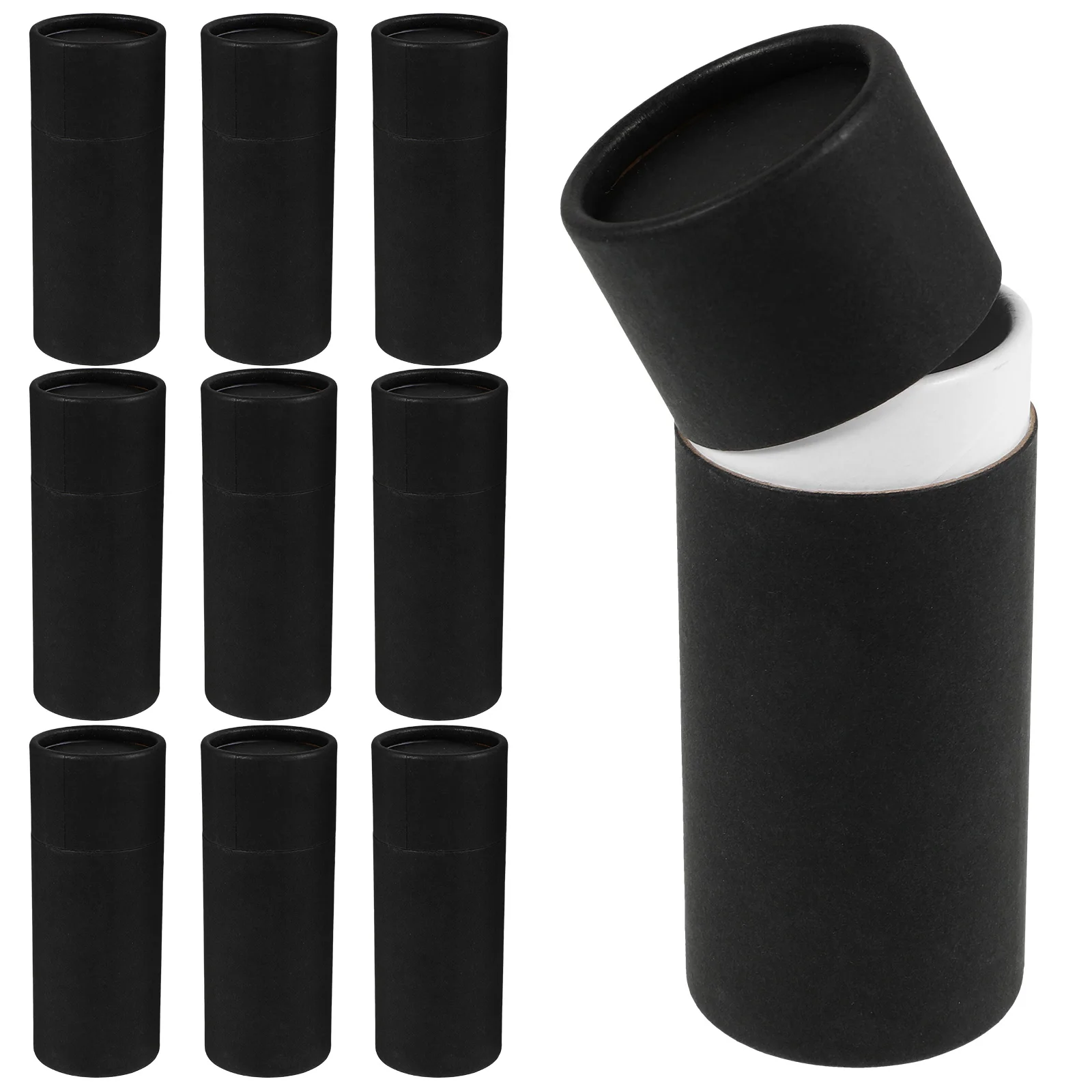 

10pcs Black Cylinder Boxes 30ml Essential Oil Bottles Thickened Storage Kitchen Home Kitchen Storage Jar Gift Packaging