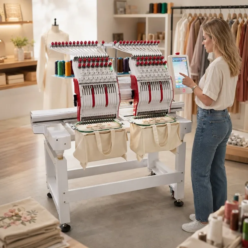 Embroidery Machine Computerized Multi Needle Commercial Customized Uniform Shirt Cap Maker Uniform Shop