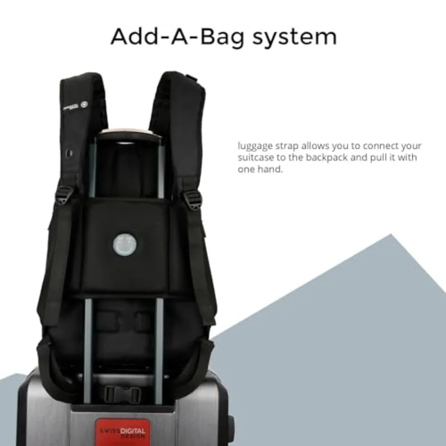 حقيبة ظهر للأعمال بتصميم Swissdigital للتدليك للرجال مع منفذ شحن USB بسعة كبيرة وطارد للماء وظهر الكمبيوتر #6