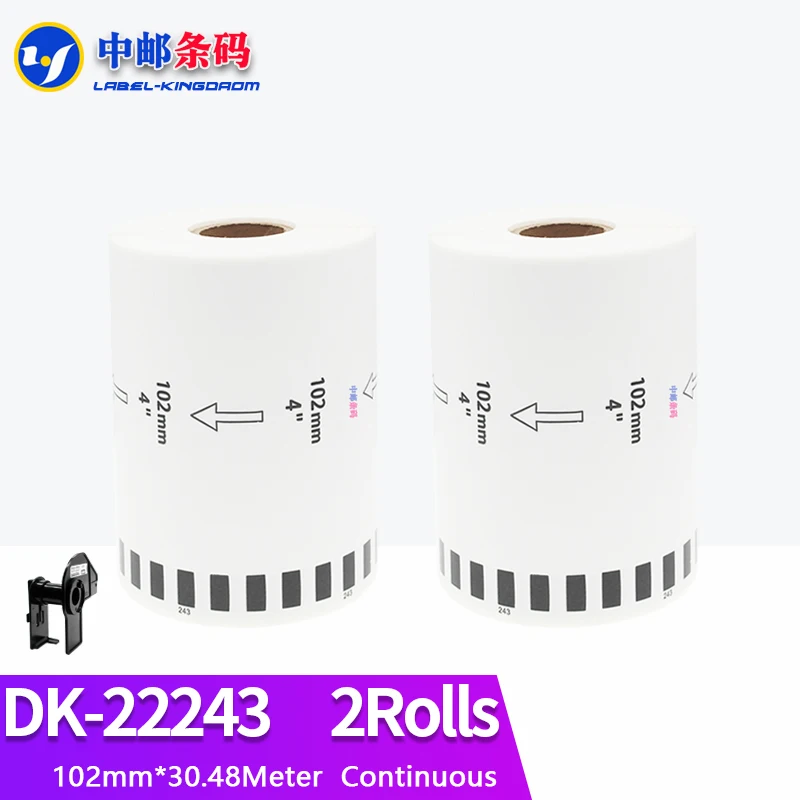 2 Rolls Brother Compatible DK-22243 Label 102mm*30.48M Continuous for QL-1050/1060N Thermal Printer DK-2243