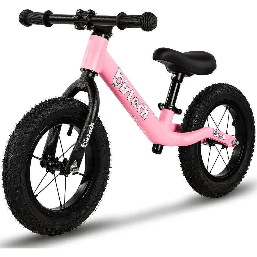 12インチバランスバイク、2歳、3歳、4歳、5歳の男の子と女の子向け、軽量ナイロンフレーム、幼児用トレーニングバイク、ペダルなし、調整可能