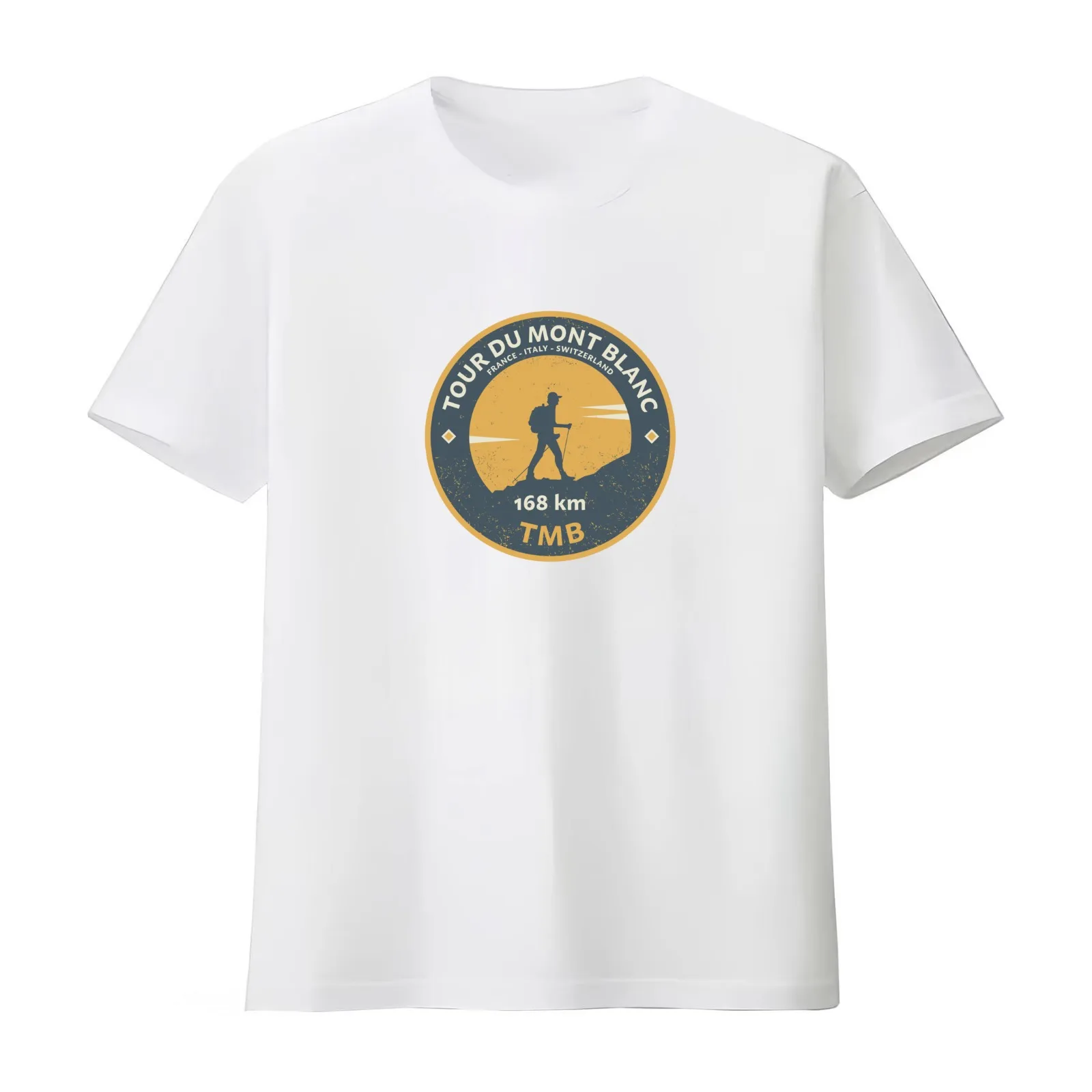 Tour du Mont Blanc T-Shirt Summer Casual Cotton Tee Oversized Streetwear Tops Vintage Graphic Print Loose Fit Short Sleeve