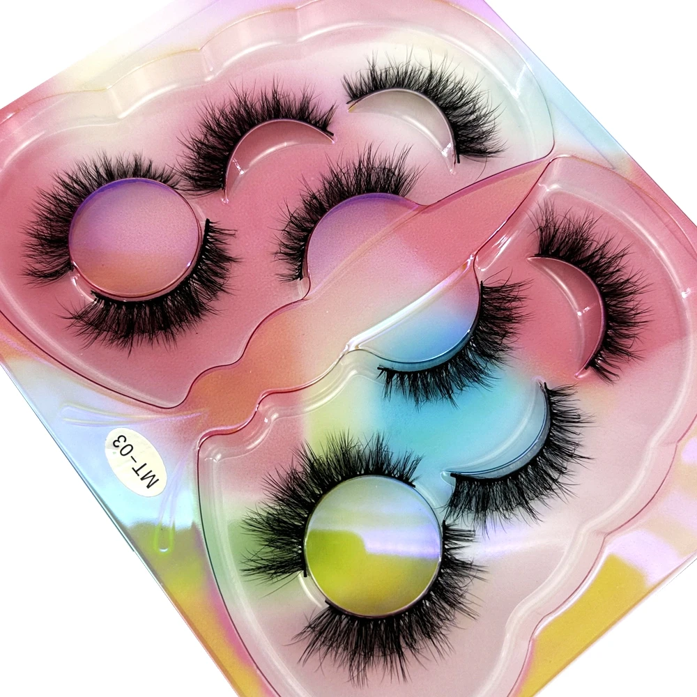 New 5Pairs Mink Lashes 3D Mink Thick Eyelashes Natural Messy Black Mink False Eyelash Full Strip cilios Reusable Makeup Eye Lash