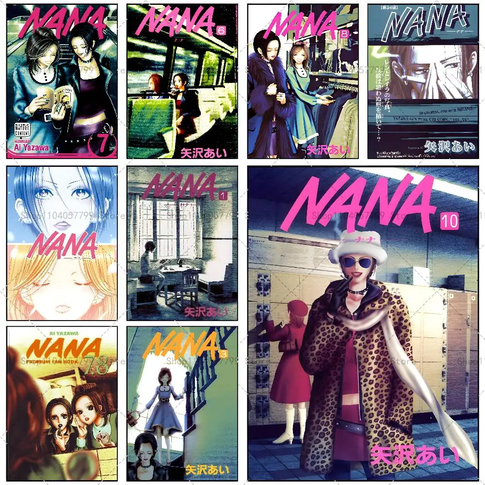 Klassisches Anime NANA Poster, selbstklebendes Wandbild, Kunst, wasserfester Aufkleber für Bar, Raumdekoration, hochwertiger Druck, Geschenk