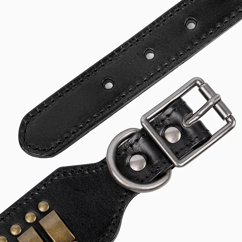 Collare per cani di grandi dimensioni anti-morso in metallo di vacchetta Pitbull Golden Retriever Collari Doberman Accessori per cani Correa Perro Дл Ся®бак