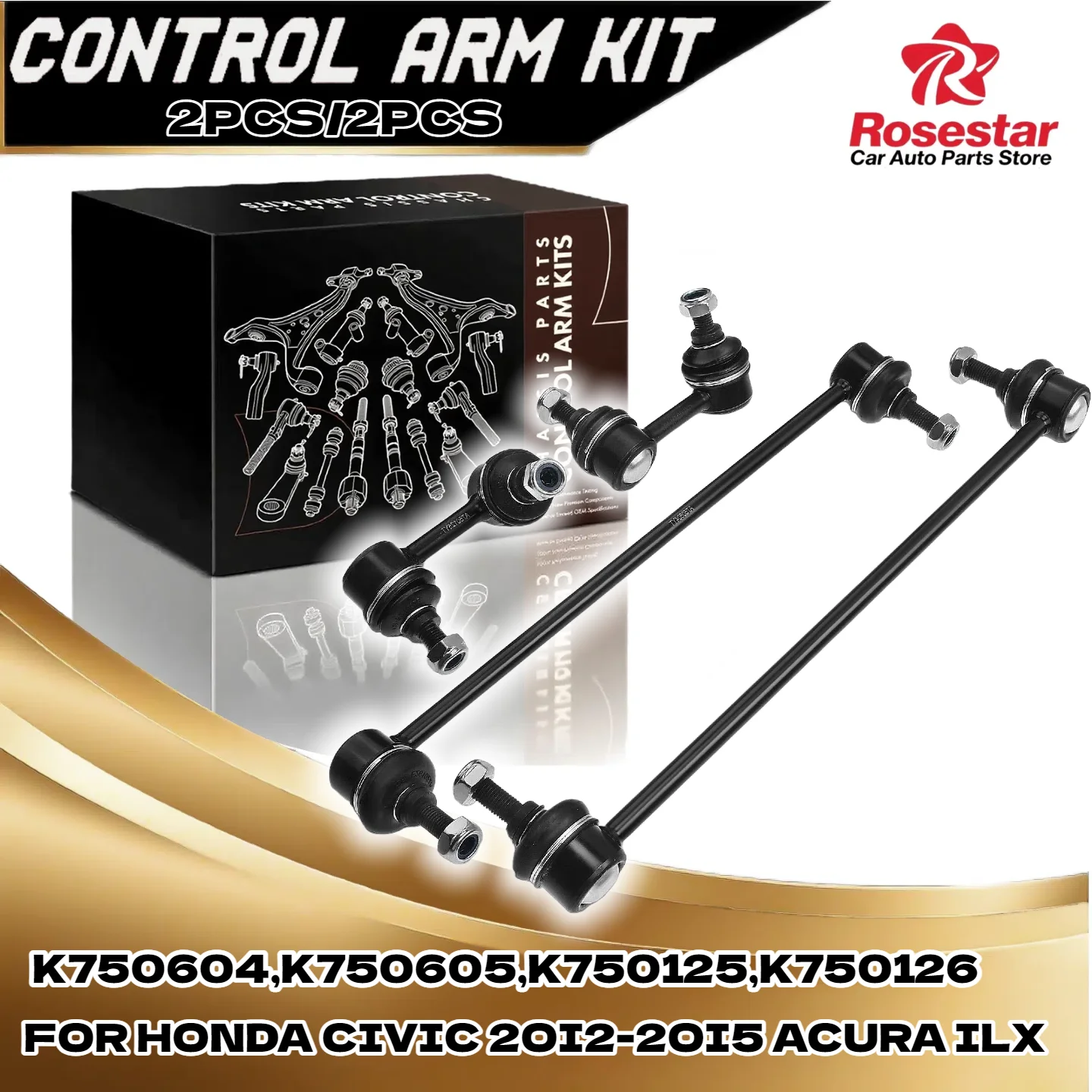 

Front and Rear Pairs Stabilizer Bar End Link for Acura ILX 13-19 Honda Civic 12-15 51320TR0A01, 51321TR0A01