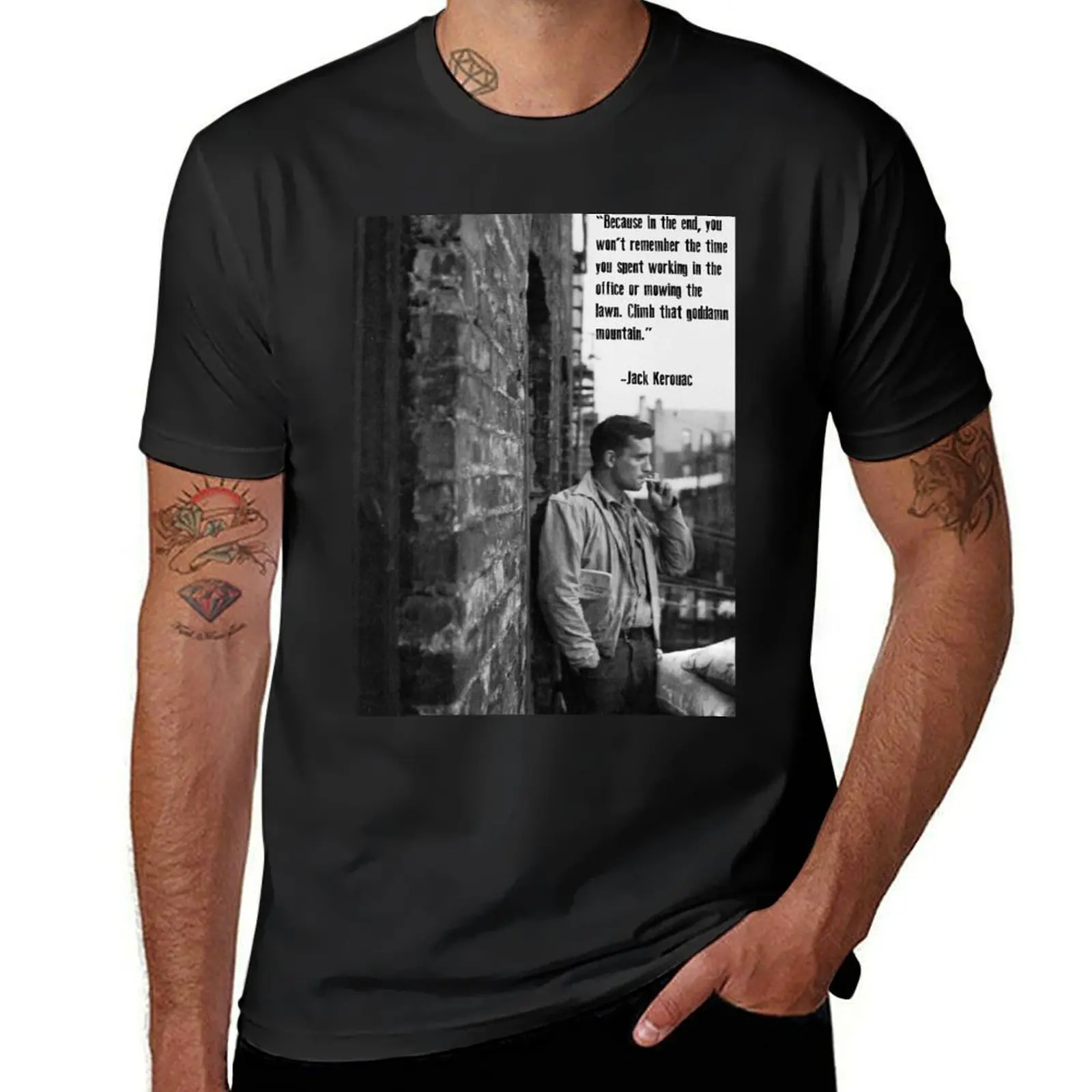 Jack Kerouac Poster T-Shirt Short sleeve tee hippie clothes tops sublime black t-shirts for men