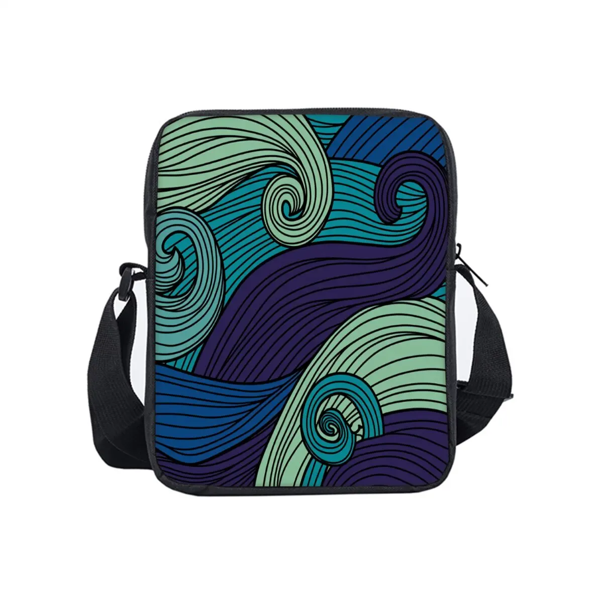 

Wave Print Single Sided Messenger Bag for Boy/Girls Children Best Gifts 3D Cartoon Casual Crossbody Bag