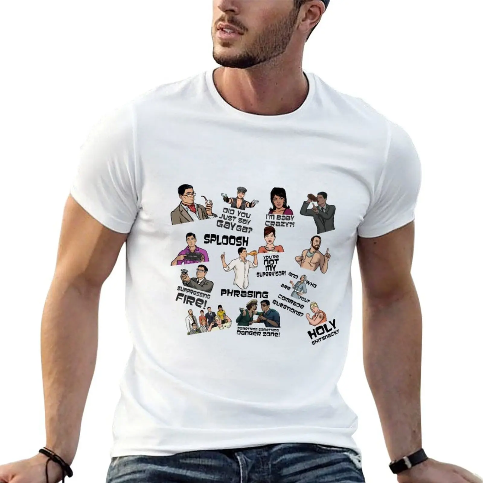 

Archer Collage Best Archer Moments Archer Drinking Lana Kane Ray Cheryl Malory Cyril Krieger Pam T-Shirt t shirt for man T-Shirt