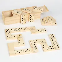 Classic Double Six Dominoes Game Set for Adults Kids Dominos with Wooden Case 28 Tiles Fun for 2-4 Players Family Board Game