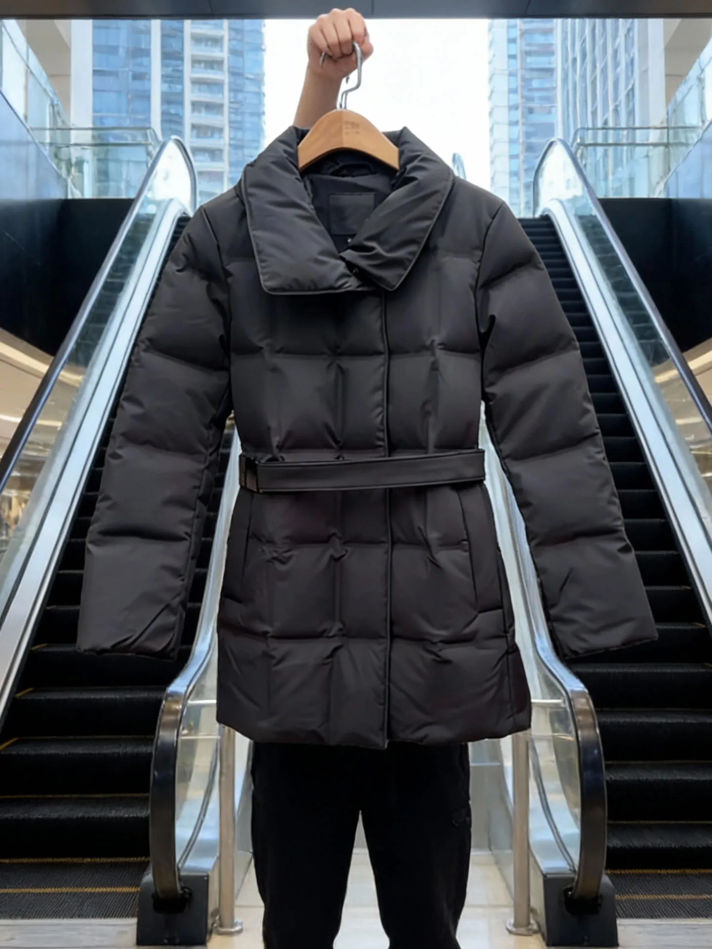 

Уникальная женская зимняя куртка-пальто 2025 года с эффектом утягивания талии, средней длины, теплая, стройнящая, универсальная верхняя одежда