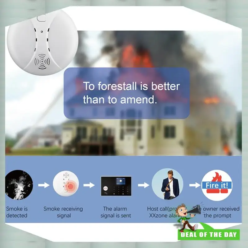 24-Stunden-Lieferung Rauchmelder Rauchmelder für Tuya WIFI GSM Home Security Alarm Systeme